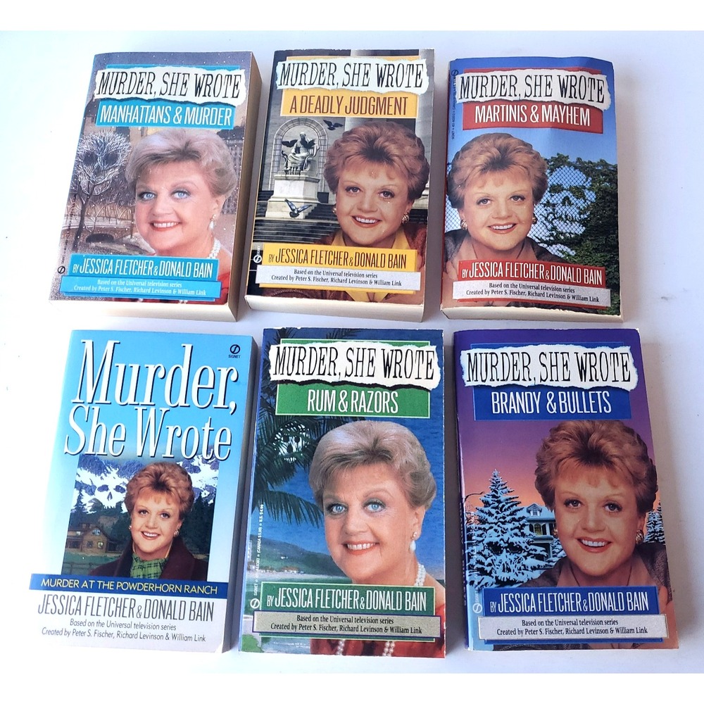 Lot of 6 Murder She Wrote PB softcovers Vtg Mystery novels NOS